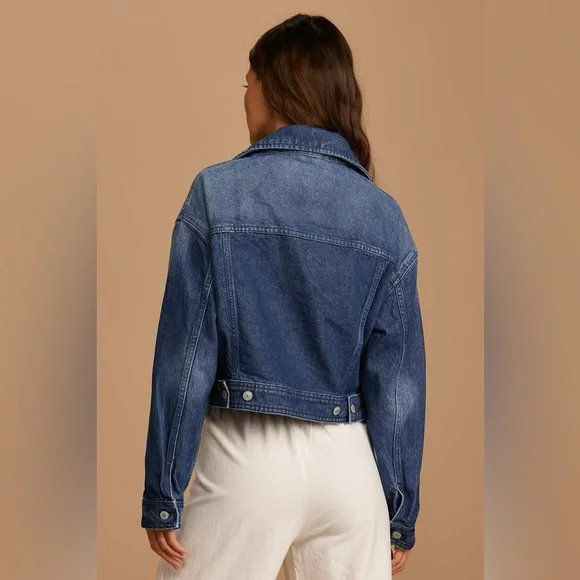 Free People Now Or Never Denim Jacket Coat XS - Picture 2 of 14